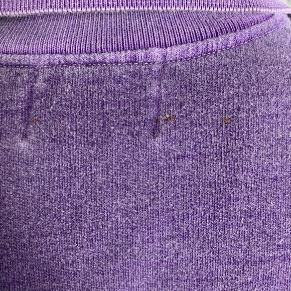 Vintage Embroidered Wolf Sweatshirt Mens M Purple 1/4 Button Collar Pullover 90s - Picture 10 of 14